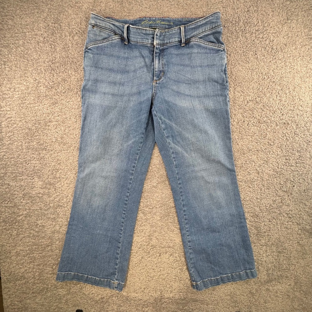 Eddie Bauer‎ Curvy Fit Medium Wash Denim Bootcut Jeans Womens P14 Blue